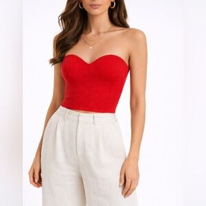 H&M Rib Knit Strapless Top